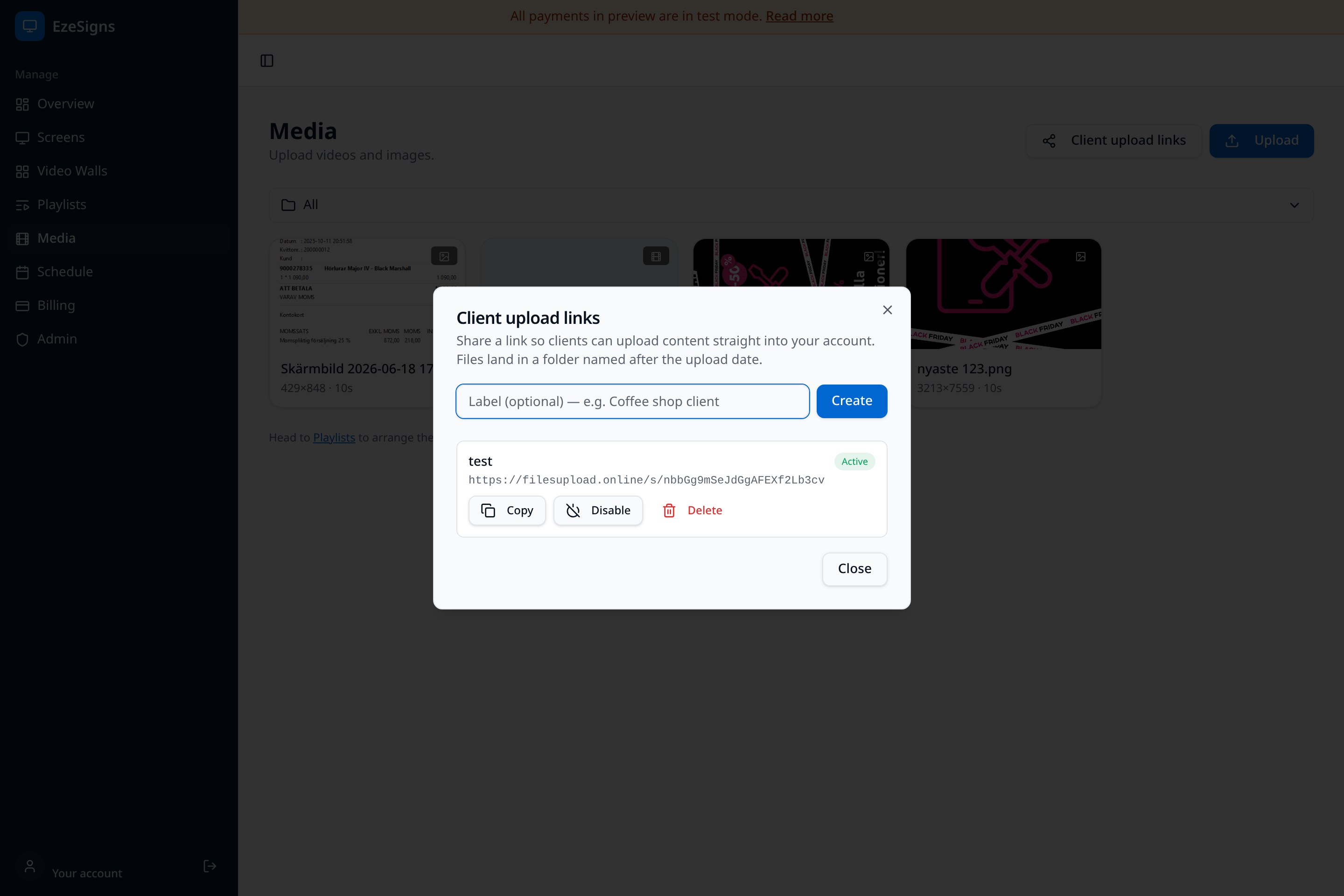 Let clients send you content — no logins needed